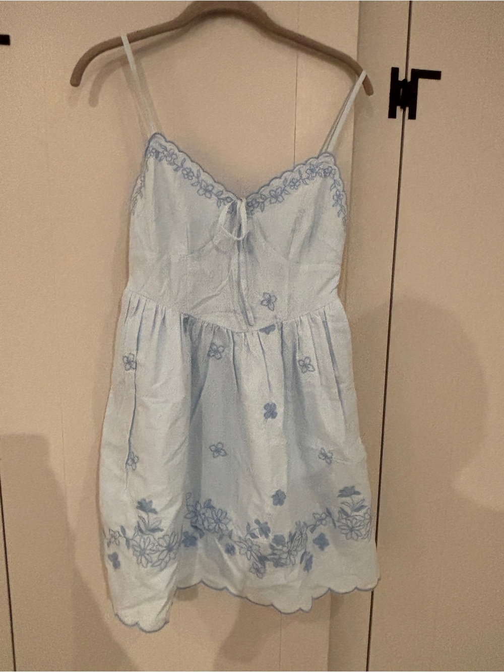 Altar'd State Pale Blue Floral Embroidered Sundress for Girls